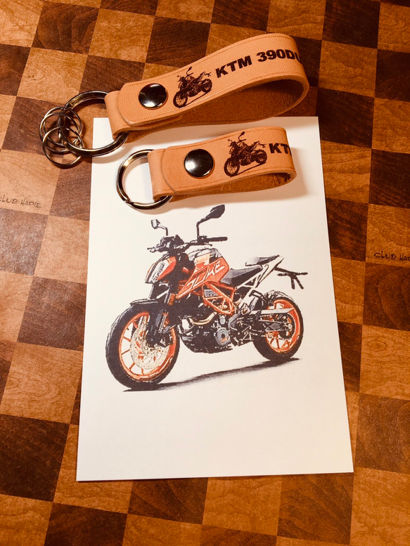 KTM 390DUKE オリジナルレザーストラップセット 1枚目の画像