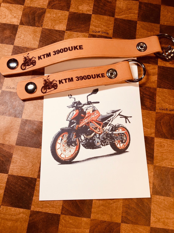 KTM 390DUKE オリジナルレザーストラップセット 2枚目の画像