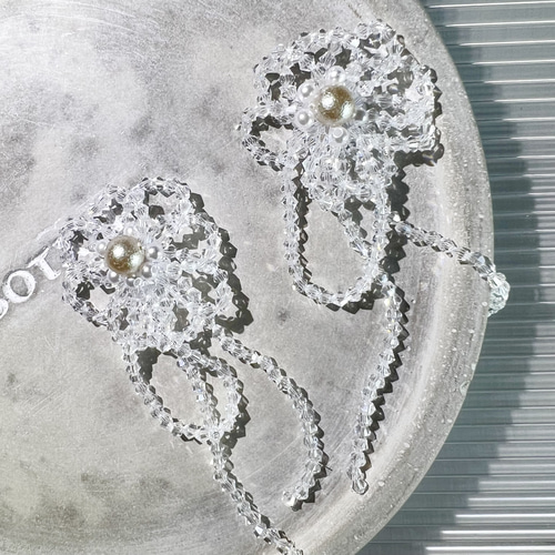 チェコビーズのBIGフラワーピアス・イヤリング ピアス（スタッド・一粒  