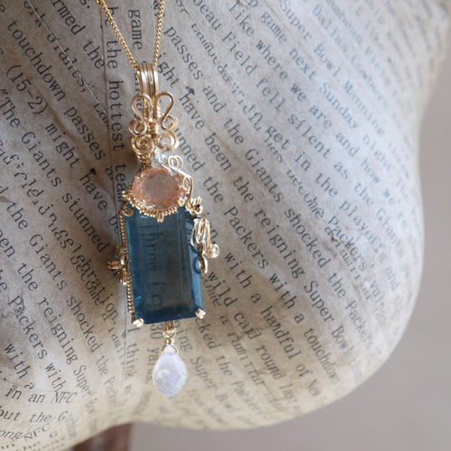 【専用】K14gfトムソナイト&インカローズ❅ワイヤーアートペンダント他1点 専用】K14gfトムソナイト&インカローズ❅ワイヤーアート