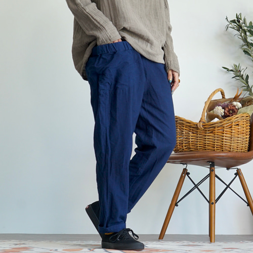 プレーンキャンプワークパンツ/ネイビー/三河織物 ロングパンツ UZUiRO