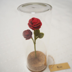赤い薔薇のガラスボトルフラワー 4枚目の画像