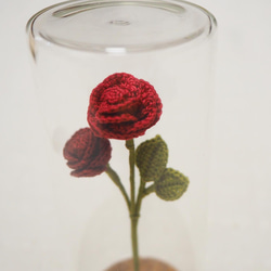 赤い薔薇のガラスボトルフラワー 3枚目の画像