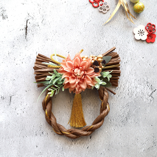 d801洋風しめ縄飾り⭐️しめ縄リース