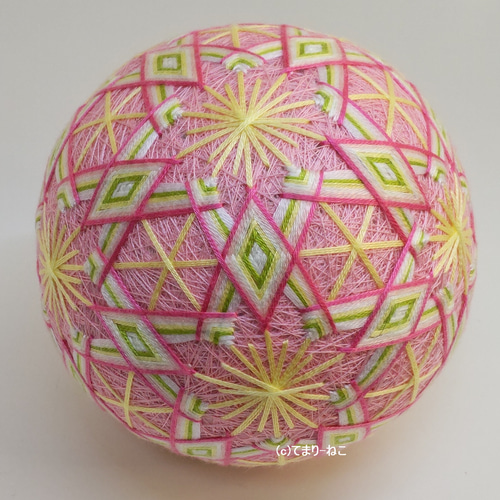 手毬猫の店 てまり「桜」ピンク地白花10㎝ 手まり 手毬 手鞠 四季の