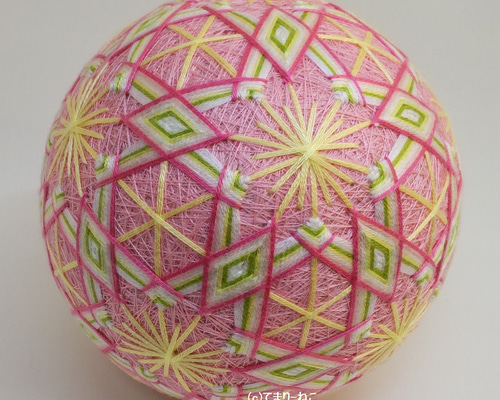 手毬猫の店 てまり「桜」ピンク地白花10㎝ 手まり 手毬 手鞠 四季の