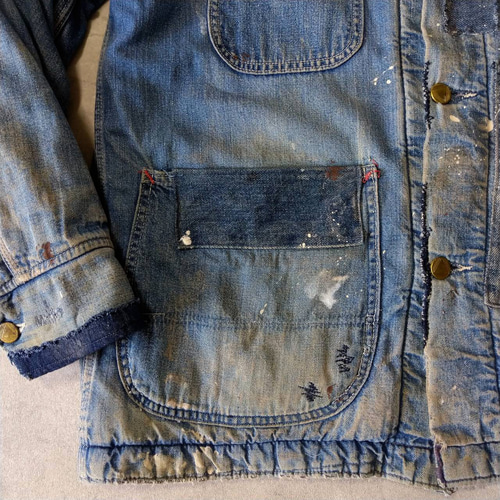 パッチワークリペア ビンテージ 50s~60s デニム カバーオール パッチワークリペア ビンテージ 50s~60s デニム カバーオール