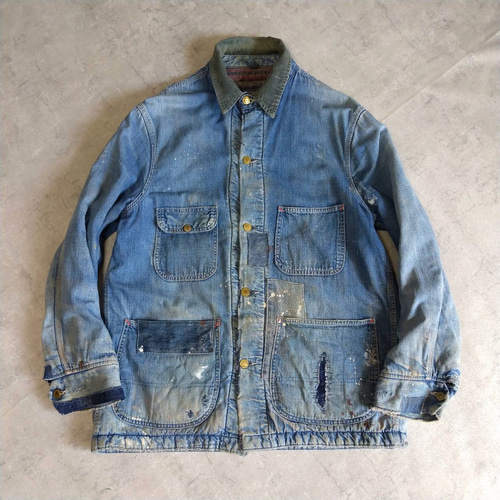 パッチワークリペア ビンテージ 50s~60s デニム カバーオール パッチワークリペア ビンテージ 50s~60s デニム カバーオール