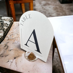 【何枚注文しても500円】結婚式 テーブルナンバー アーチ型 シンプル ネイビー 2枚目の画像