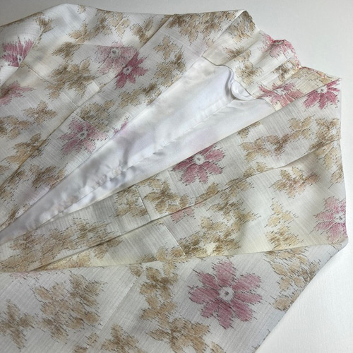 新古品> オリジナル羽織物風マーガレット単衣用 / 白地に花