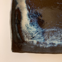 タタラ造り　濃い青の角皿　三枚セット 5枚目の画像
