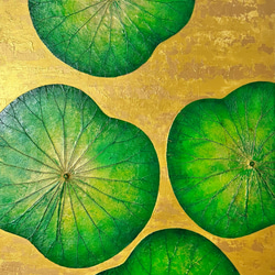 【受注1】【一点もの】オシャレでユニークな蓮の葉ハッピーアート: The beauty of lotus leaf. 1枚目の画像