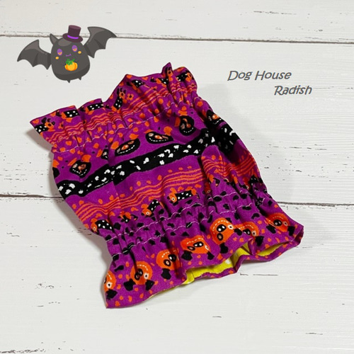 ドッグウェア  ハロウィン紫　犬服ワンピ　ハンドメイド