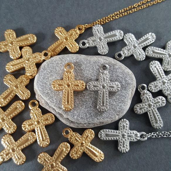 2pcs] オールステンレス製 メキシカン クロス サージカル ステンレス