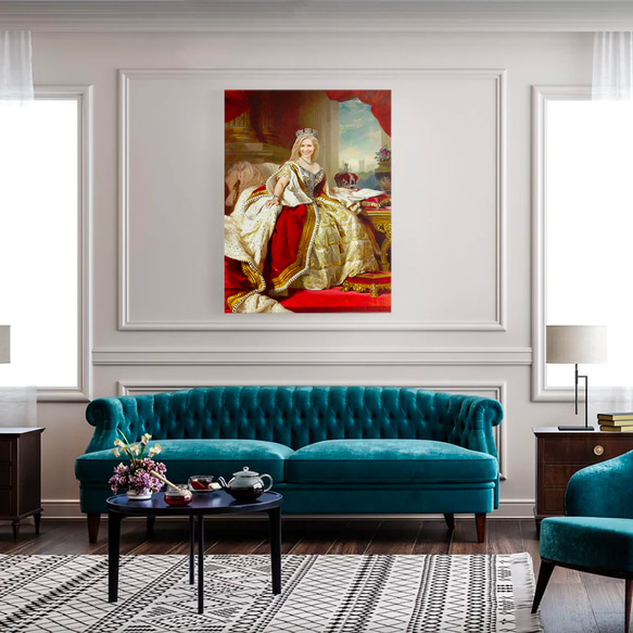 【オーダーメイド】写真からカスタムロイヤルキング天皇皇帝油絵スタイルの肖像画一点物 似顔絵 イラスト彼氏夫の贈り物誕生日 100%