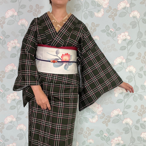 トラッドなタータンチェック木綿着物 着物 花鹿 kajika 通販 16438108