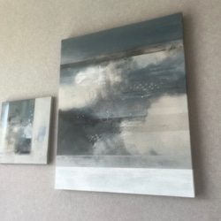 現代アート 58×15㎝ 横長 テクスチャーアート モダン 抽象画