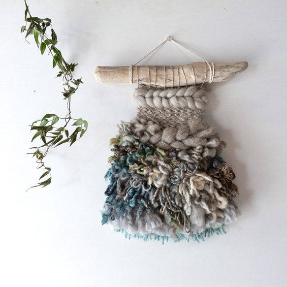 一点もの】流木 ウィービングタペストリー 『木霊の宿る樹, d