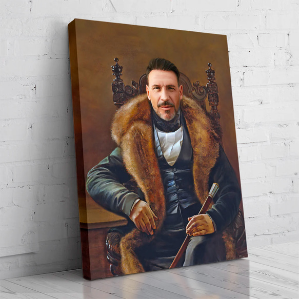 【オーダーメイド】写真からカスタムロイヤルキング天皇皇帝油絵スタイルの肖像画一点物 似顔絵 イラスト彼氏夫の贈り物誕生日 100%