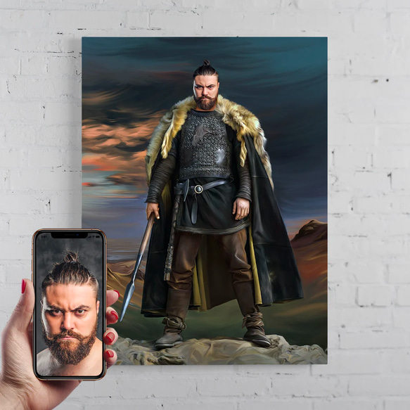 【オーダーメイド】写真からカスタムロイヤルキング天皇皇帝油絵スタイルの肖像画一点物 似顔絵 イラスト彼氏夫の贈り物誕生日 100%