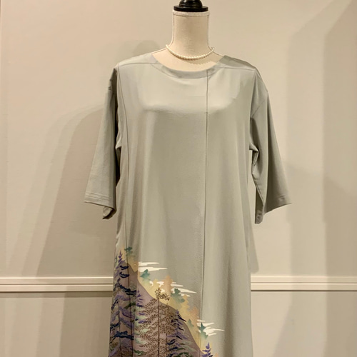 色留袖リメイク 留袖ワンピース 着物ワンピース 色留袖着物リメイクフォーマルワンピース