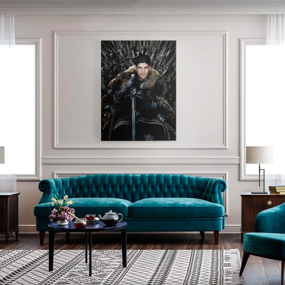 【オーダーメイド】写真からカスタムロイヤルキング天皇皇帝油絵スタイルの肖像画一点物 似顔絵 イラスト彼氏夫の贈り物誕生日 100%