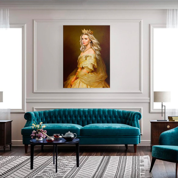 【オーダーメイド】写真からカスタムロイヤルキング天皇皇帝油絵スタイルの肖像画一点物 似顔絵 イラスト彼氏夫の贈り物誕生日 100%