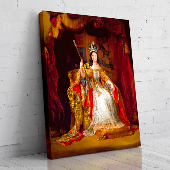 【オーダーメイド】写真からカスタムロイヤルキング天皇皇帝油絵スタイルの肖像画一点物 似顔絵 イラスト彼氏夫の贈り物誕生日 100%