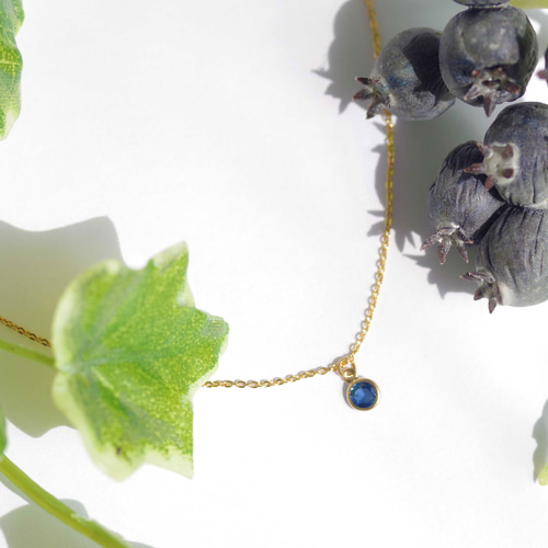 K14GF【blue sapphire】ブルーサファイア・ネックレス［ブルー