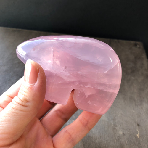 モザンビーク産☆ローズクォーツベアー☆瀧川神社にて浄化☆155g☆80