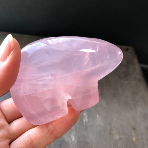 モザンビーク産☆ローズクォーツベアー☆瀧川神社にて浄化☆155g☆80