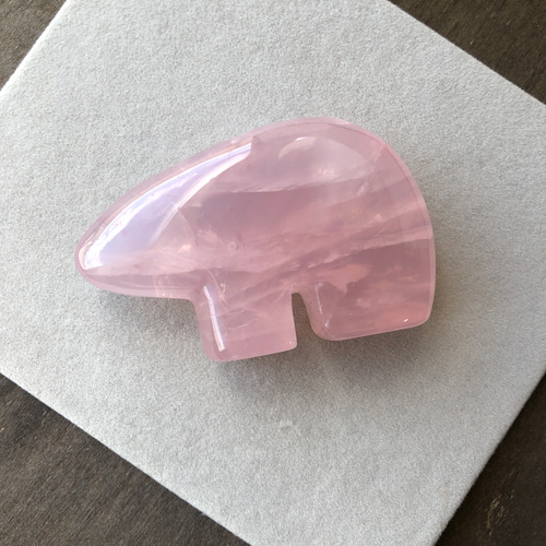 モザンビーク産☆ローズクォーツベアー☆瀧川神社にて浄化☆155g☆80