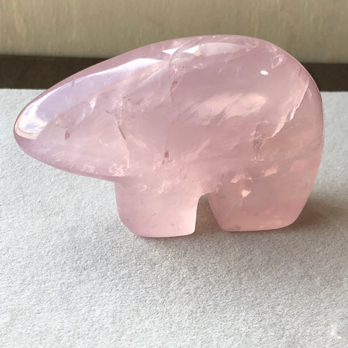 モザンビーク産☆ローズクォーツベアー☆瀧川神社にて浄化☆155g☆80