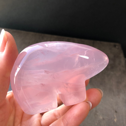 モザンビーク産☆ローズクォーツベアー☆瀧川神社にて浄化☆155g☆80