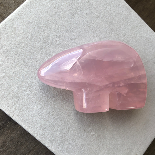 モザンビーク産☆ローズクォーツベアー☆瀧川神社にて浄化☆155g☆80