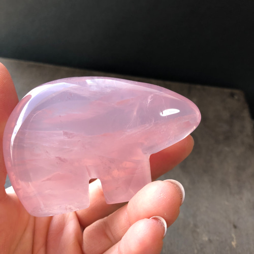 モザンビーク産☆ローズクォーツベアー☆瀧川神社にて浄化☆155g☆80