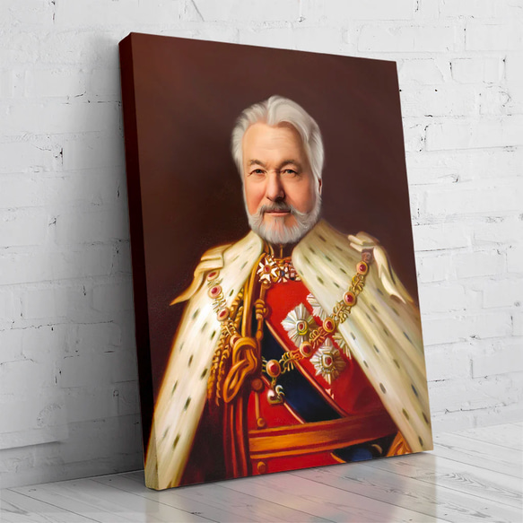 【オーダーメイド】写真からカスタムロイヤルキング天皇皇帝油絵スタイルの肖像画一点物 似顔絵 イラスト彼氏夫の贈り物誕生日 100%