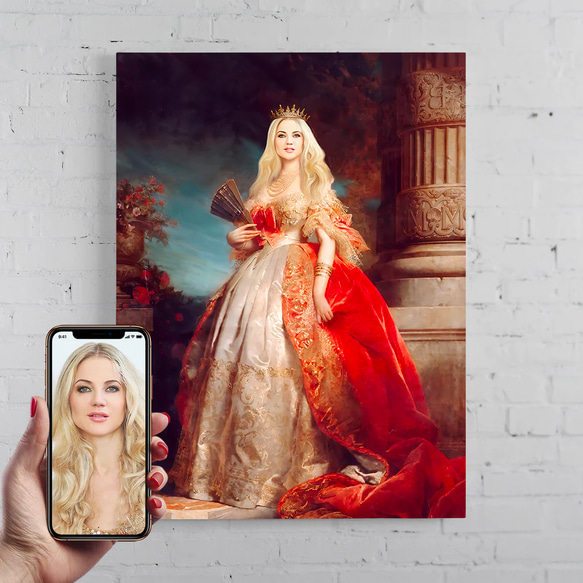 【オーダーメイド】写真からカスタムロイヤルキング天皇皇帝油絵スタイルの肖像画一点物 似顔絵 イラスト彼氏夫の贈り物誕生日 100%