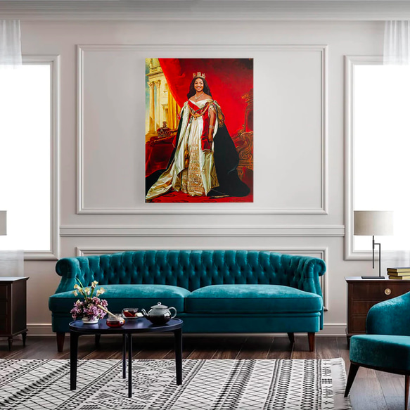 【オーダーメイド】写真からカスタムロイヤルキング天皇皇帝油絵スタイルの肖像画一点物 似顔絵 イラスト彼氏夫の贈り物誕生日 100%