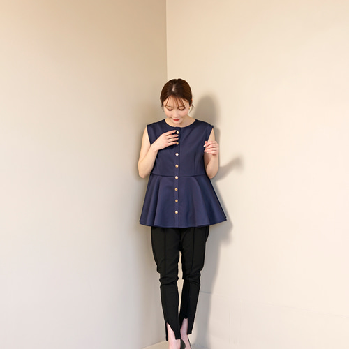 ペプラム ダンボールニット ジレ トップス ベスト CH_hdmn 通販 ペプラム ダンボールニット ジレ トップス ベスト CH_hdmn 通販