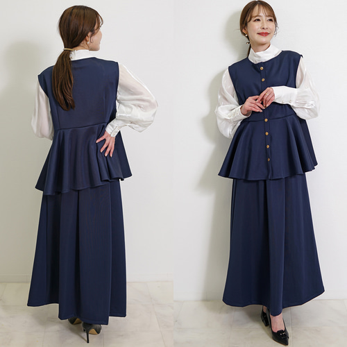 ペプラム ダンボールニット ジレ トップス ベスト CH_hdmn 通販 ペプラム ダンボールニット ジレ トップス ベスト CH_hdmn 通販