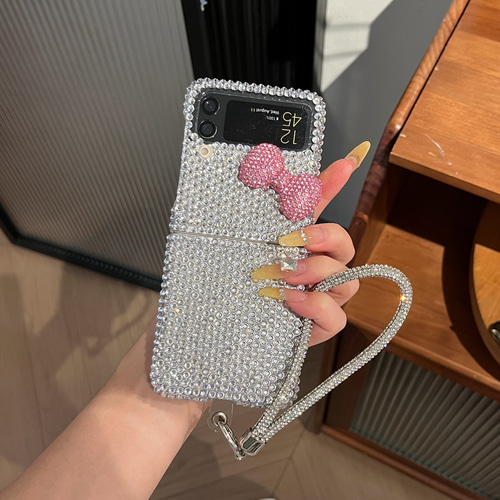 キラキラ りぼん パール 韓国 iPhoneケース GALAXY Android Amazon.co.jp: Galaxy Z Flip 6 ケース リボン パール 立体