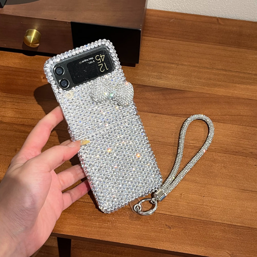 キラキラ りぼん パール 韓国 iPhoneケース GALAXY Android Amazon.co.jp: Galaxy Z Flip 6 ケース リボン パール 立体