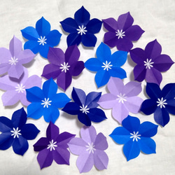 コスモス・ブルー系・秋桜・折り紙・切り紙・壁面飾り【☆送料無料