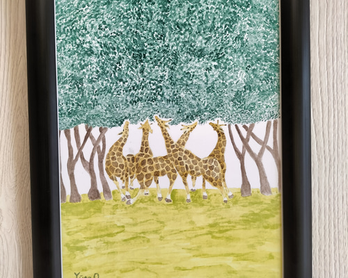 キリンの森（きりんのもり） 絵画 Yu-to 青雲創作広場 通販 16438503