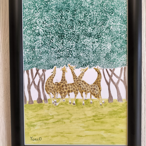 油絵 【麒麟と森】 油絵 【麒麟と森】 きりんめだる 油絵 | nuancebeans