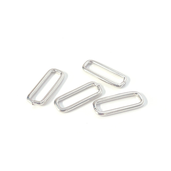新作【4個入り】シンプル長方形シルバーチャーム、コネクター NF 1枚目の画像