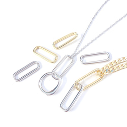 新作【4個入り】シンプル長方形シルバーチャーム、コネクター NF 4枚目の画像