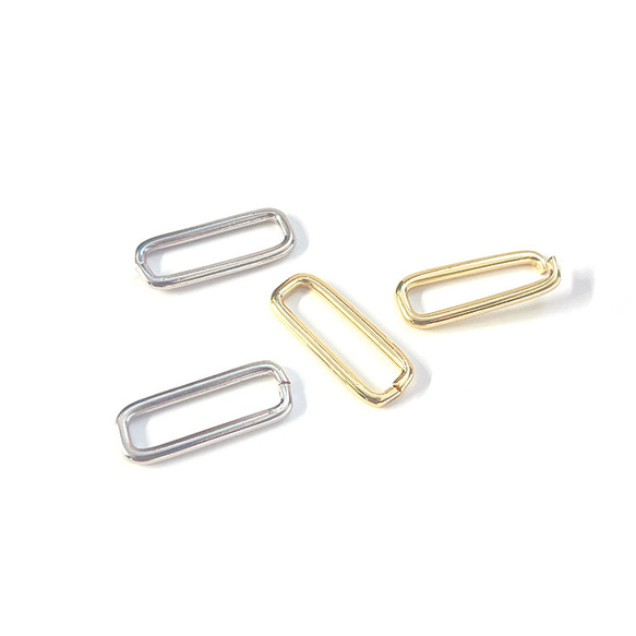 新作【4個入り】シンプル長方形シルバーチャーム、コネクター NF 3枚目の画像