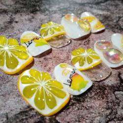 ジェルネイルチップ〜付け爪☆3Dレモンネイル☆フルーツネイル 2枚目の画像